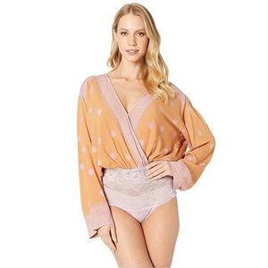 NWT Free People On Board Body Suit Blue and White